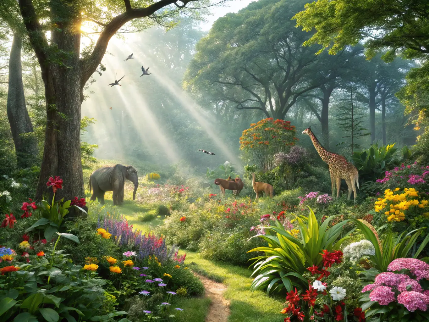 A photograph depicting a wildlife reserve established by SOCIETE DE CHASSE DU SUD DE BRIVE, showcasing diverse local flora and fauna thriving in their natural habitat.